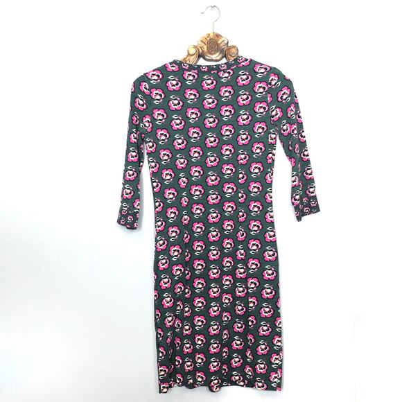Boden Cotton Dress Floral Pattern Front Pockets Notch Neck Long Sleeves 4R - Picture 2 of 7